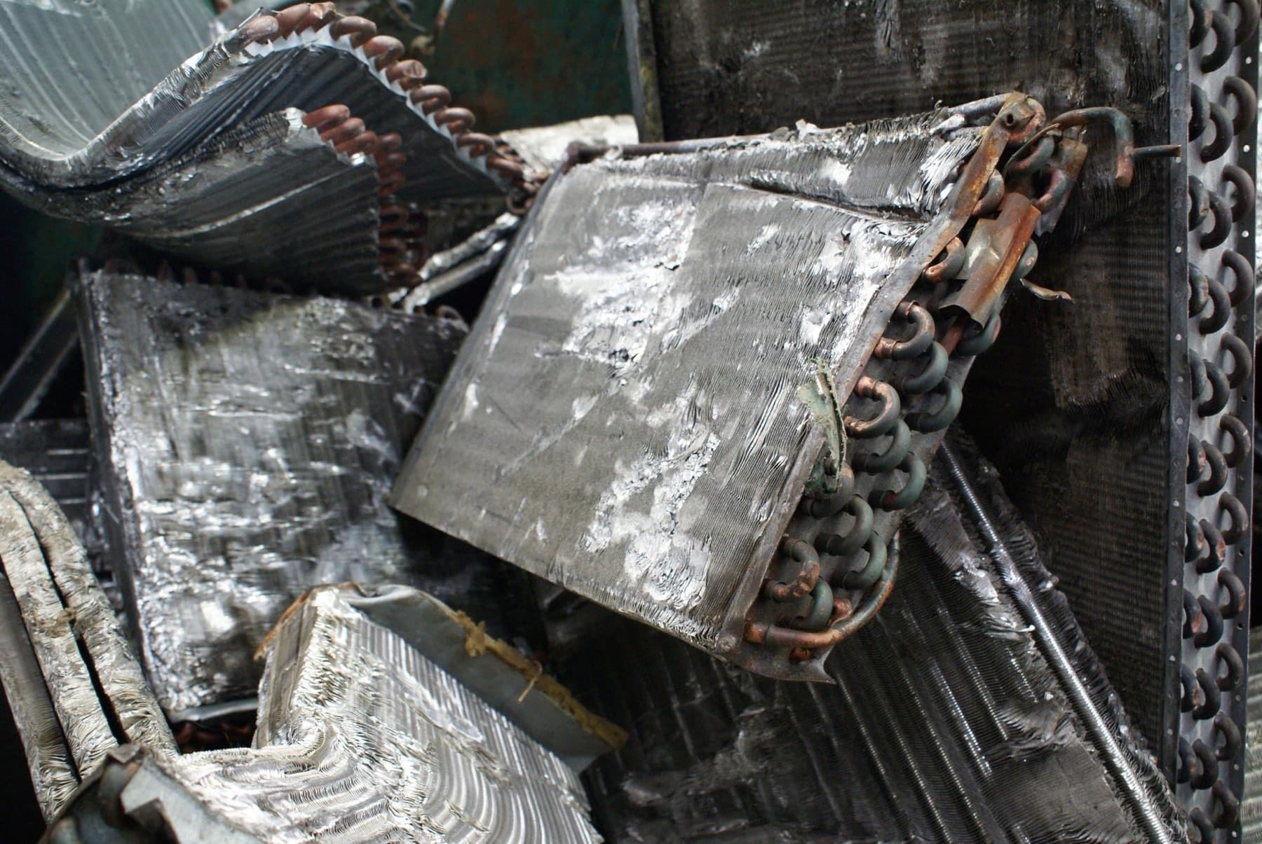Scrap radiators at the Perth Metal Recyclers yard
